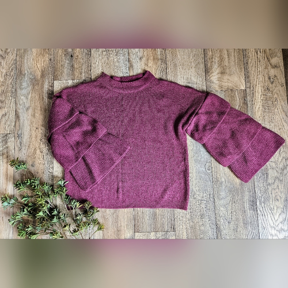 Plum Puff Sleeve Sweater